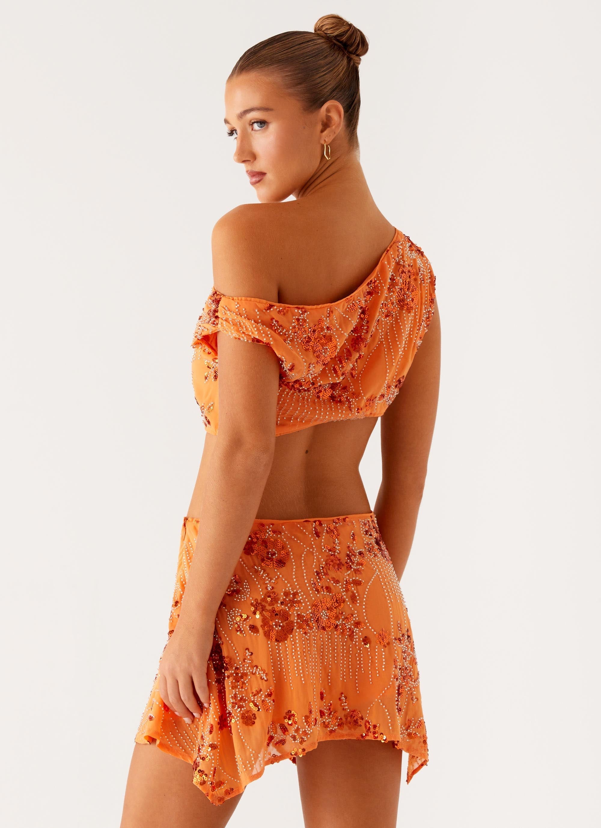 Aletta Sequin Mini Dress - Orange