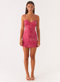Vietta Sequin Cami Micro Mini Dress - Fuchsia
